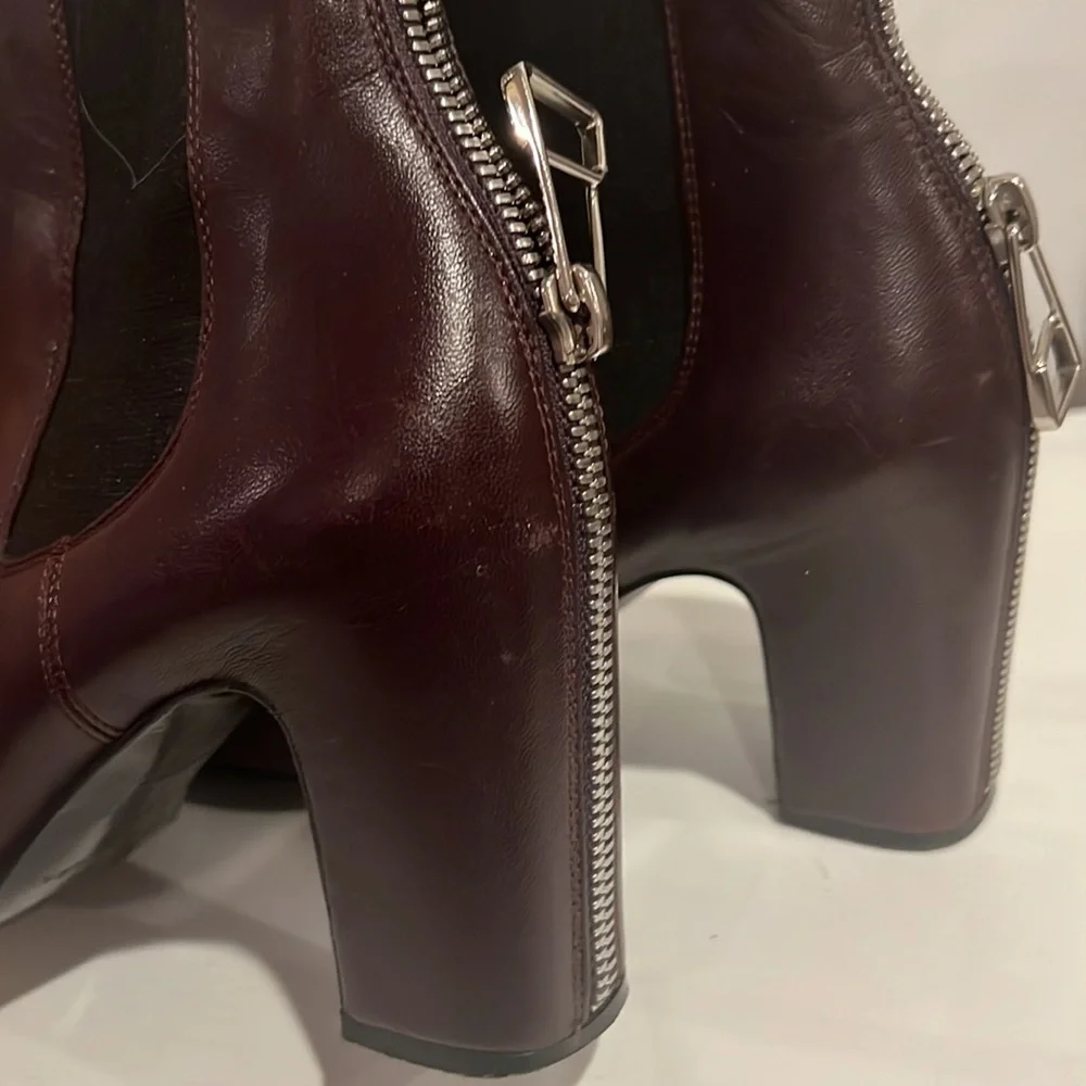Balenciaga Violet Plum Leather Boots 37 - Picture 3 of 10